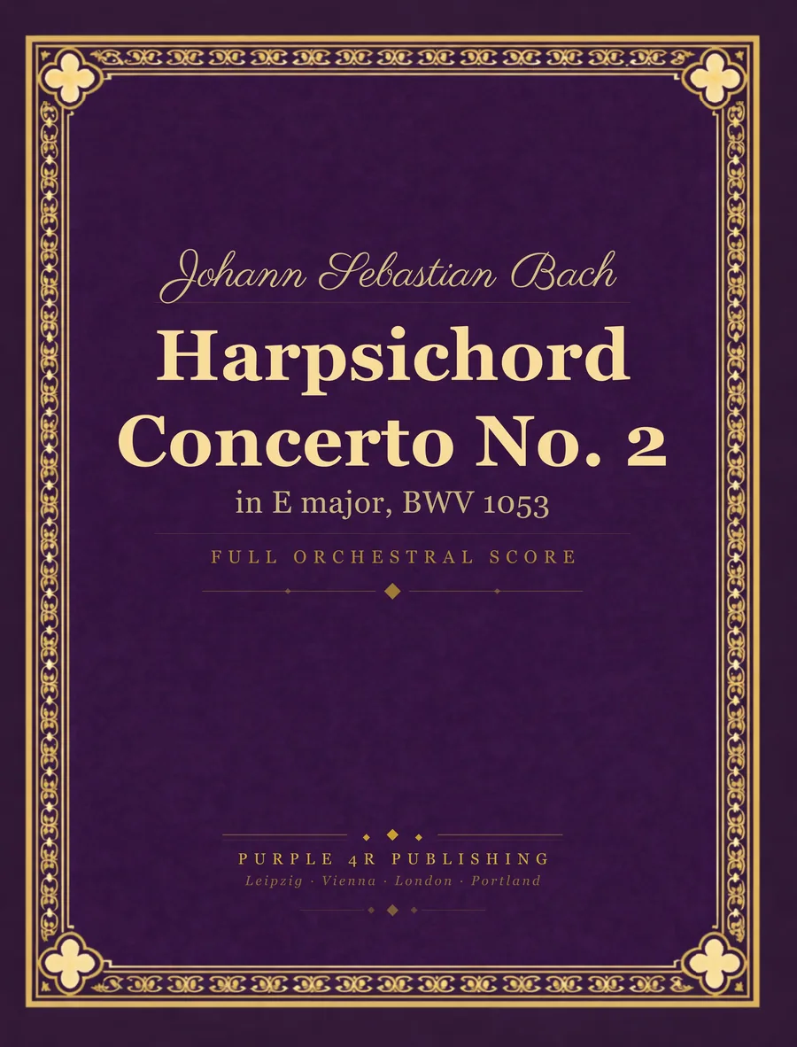 Cover of Johann Sebastian Bach — Harpsichord Concerto No. 2