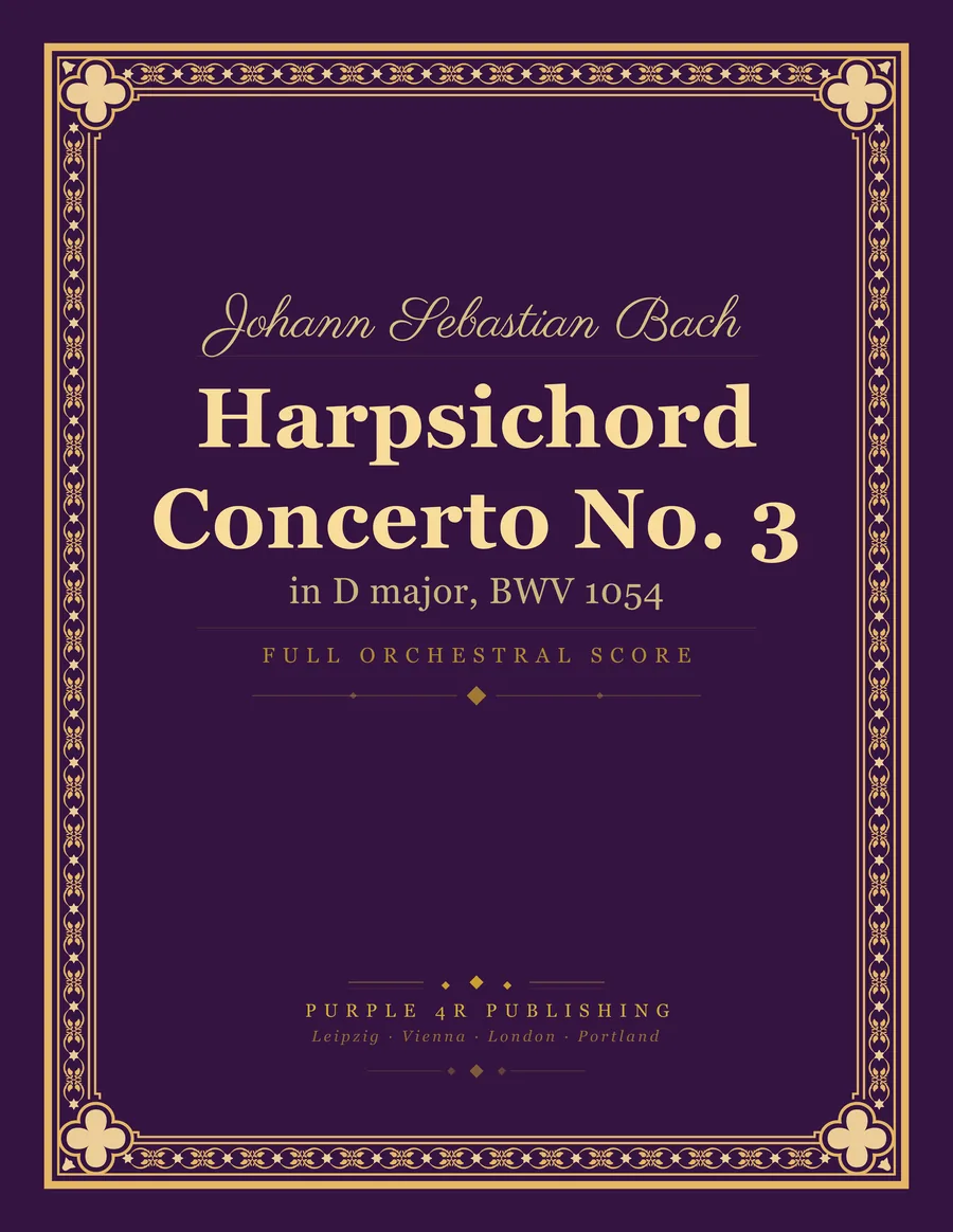 Cover of Johann Sebastian Bach — Harpsichord Concerto No. 3