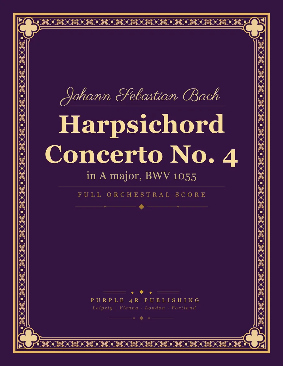 Cover of Johann Sebastian Bach — Harpsichord Concerto No. 4