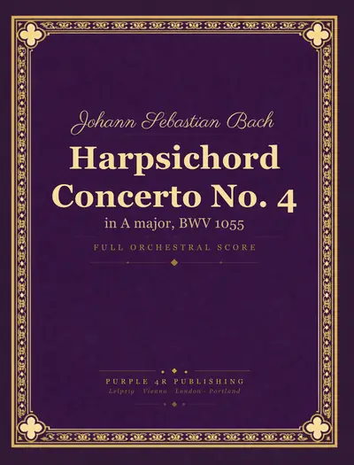 Cover of Johann Sebastian Bach — Harpsichord Concerto No. 4