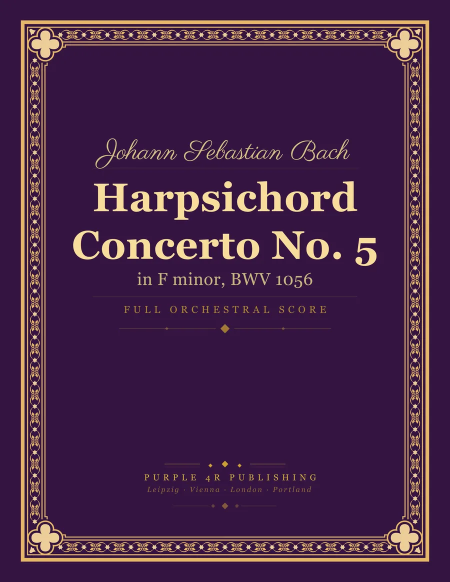 Cover of Johann Sebastian Bach — Harpsichord Concerto No. 5