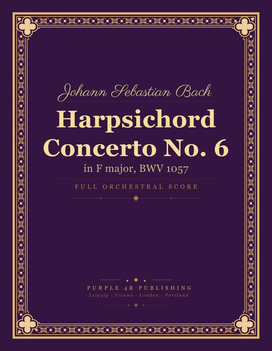 Cover of Johann Sebastian Bach — Harpsichord Concerto No. 6
