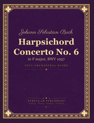 Cover of Johann Sebastian Bach — Harpsichord Concerto No. 6