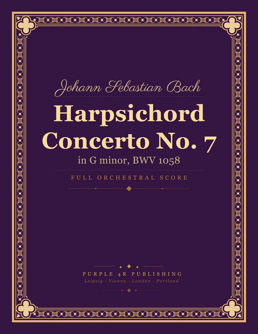 Cover of Johann Sebastian Bach — Harpsichord Concerto No. 7