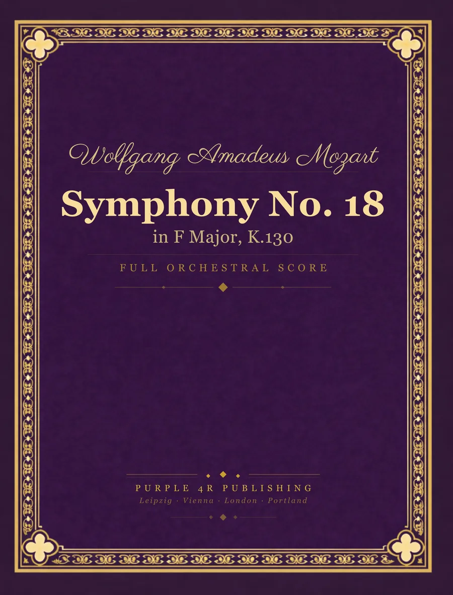 Cover of Wolfgang Amadeus Mozart — Symphony No. 18