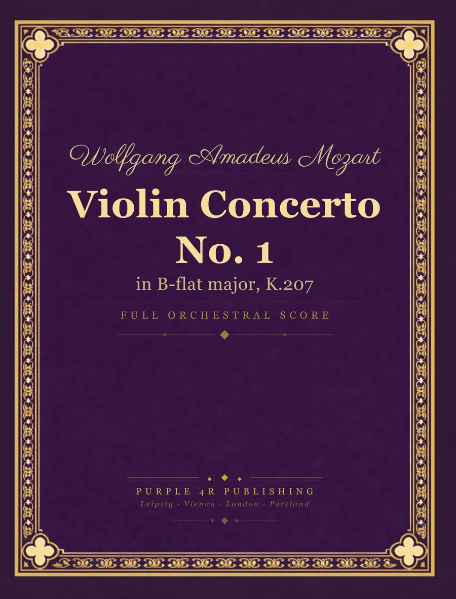Cover of Wolfgang Amadeus Mozart — Violin Concerto No. 1