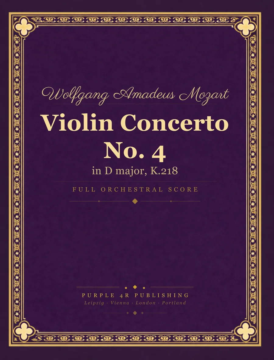 Cover of Wolfgang Amadeus Mozart — Violin Concerto No. 4