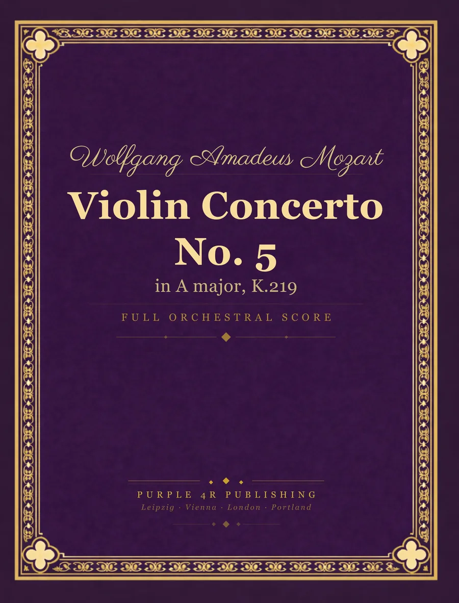 Cover of Wolfgang Amadeus Mozart — Violin Concerto No. 5